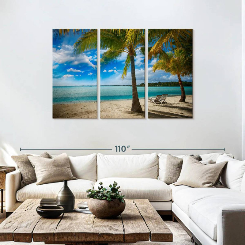 Gillard Exotic Beach Palm Trees, 48" H x 74" W