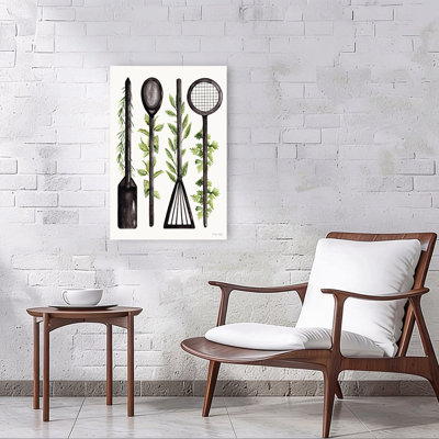 Cooks Essentials Modern Rustic Abstract Wall Art Print 1 Piece Wrapped Canvas Wall Art