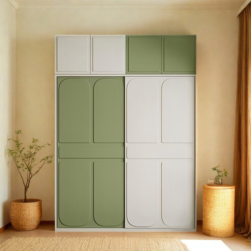 Simple Color Matching Wardrobe, 97.64" H x 62.99" W x 23.62" D