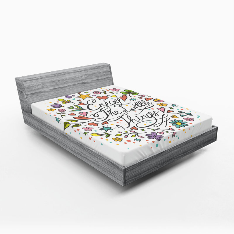 Multicolore ensemble de draps-housse Ambesonne Saying, Drap-housse pour très grand lit californien