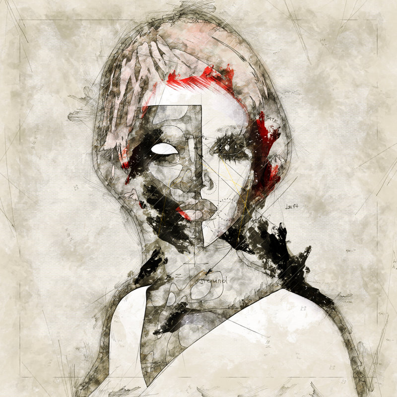 Catonsville Digital Artistic Sketch - Wrapped Canvas Print, 30cm H x 30cm W x 3.8cm D