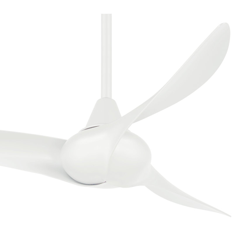 44'' Wave 3 - Blade Standard Ceiling Fan with Remote Control, White