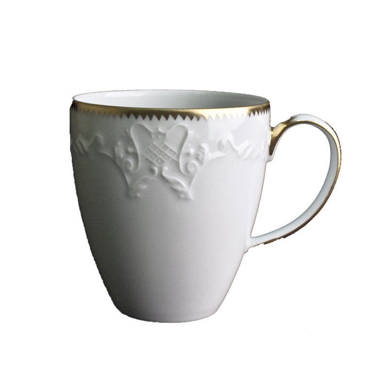 Simply Anna Porcelain Coffee Mug, White/Gold