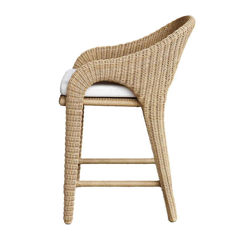 Uttermost Kavali Outdoor Wicker Counter Stool, 23.75"