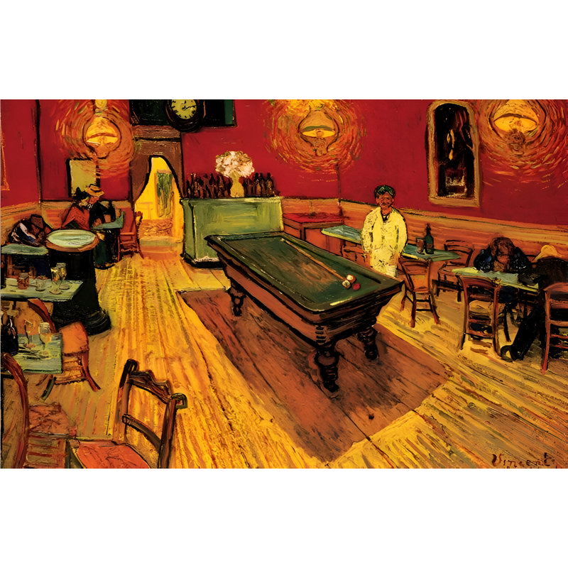 «Night Cafe with Pool Table» par Vincent Van Gogh, reproduction d'impression sur papier, H 24 po x l 36 po x P 0,1 po