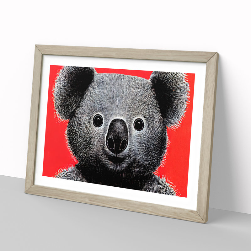 Select Koala Bear - Framed Print, 25cm H x 34cm W x 2cm D, Oak 