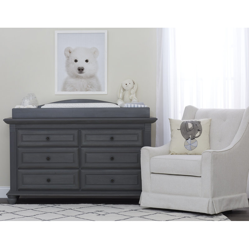 Hansford 60'' W 6 - Drawer Dresser, Arctic Gray