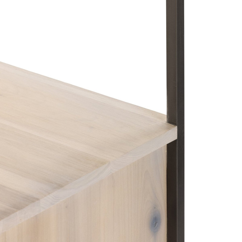 Trey Aasmin Bookshelf - Black Wash Poplar, Dove Poplar