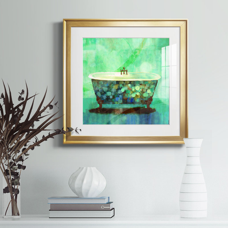 Relax - peinture de cadre, Papier encadré doré, H 17,5 po x l 17,5 po x P 1,5 po