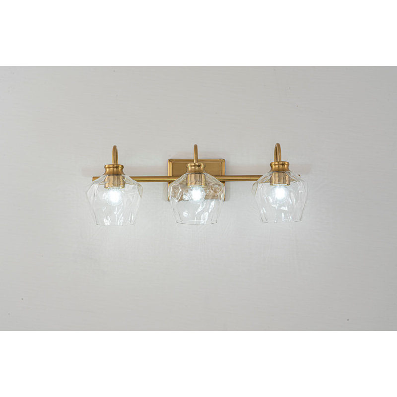 Éclairage pour meuble-lavabo à intensité variable Montalto, Trois lumières, Doré