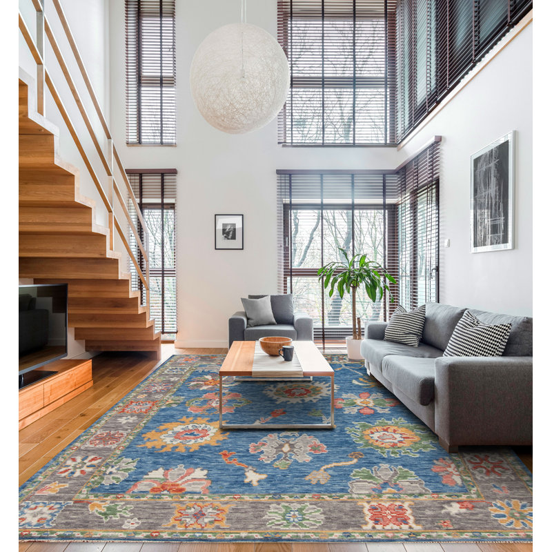 Cascade Hand Knotted Wool Area Rug, Rectangle 12' x 16'