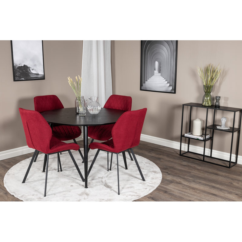Billy-Lee 4 - Person Dining Set, Red