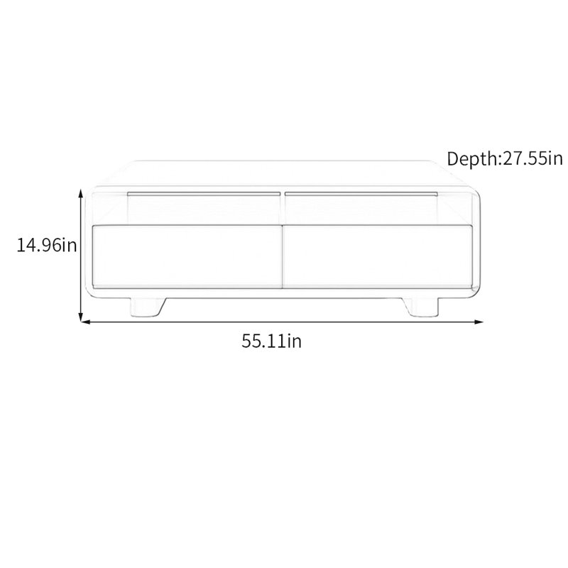 Demmer, Blanc, H 14,96 po x L 55,11 po x l 27,55 po