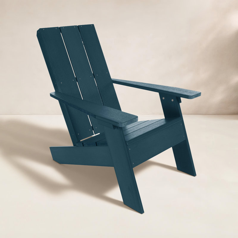 Chaise Adirondack en plastique avec repose-pieds Byrnes, Nantucket Blue