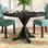 Rustic Black 48-Inch Round Dining Table with Sturdy X-Base Pedestal