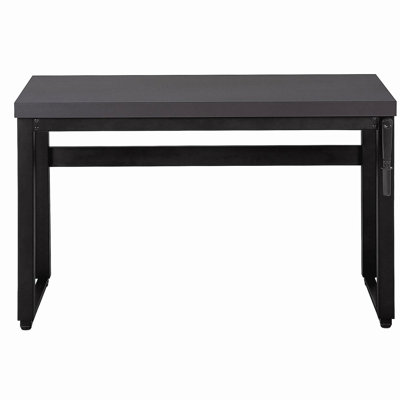 Bureau d'ordinateur, bureau personnel, debout, réglable, l 48 po, travail, ordinateur portable, stratifié gris, métal noir, contemporain, moderne