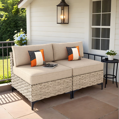 50.4'' Wicker Outdoor Loveseat, Outdoor Patio Sofa