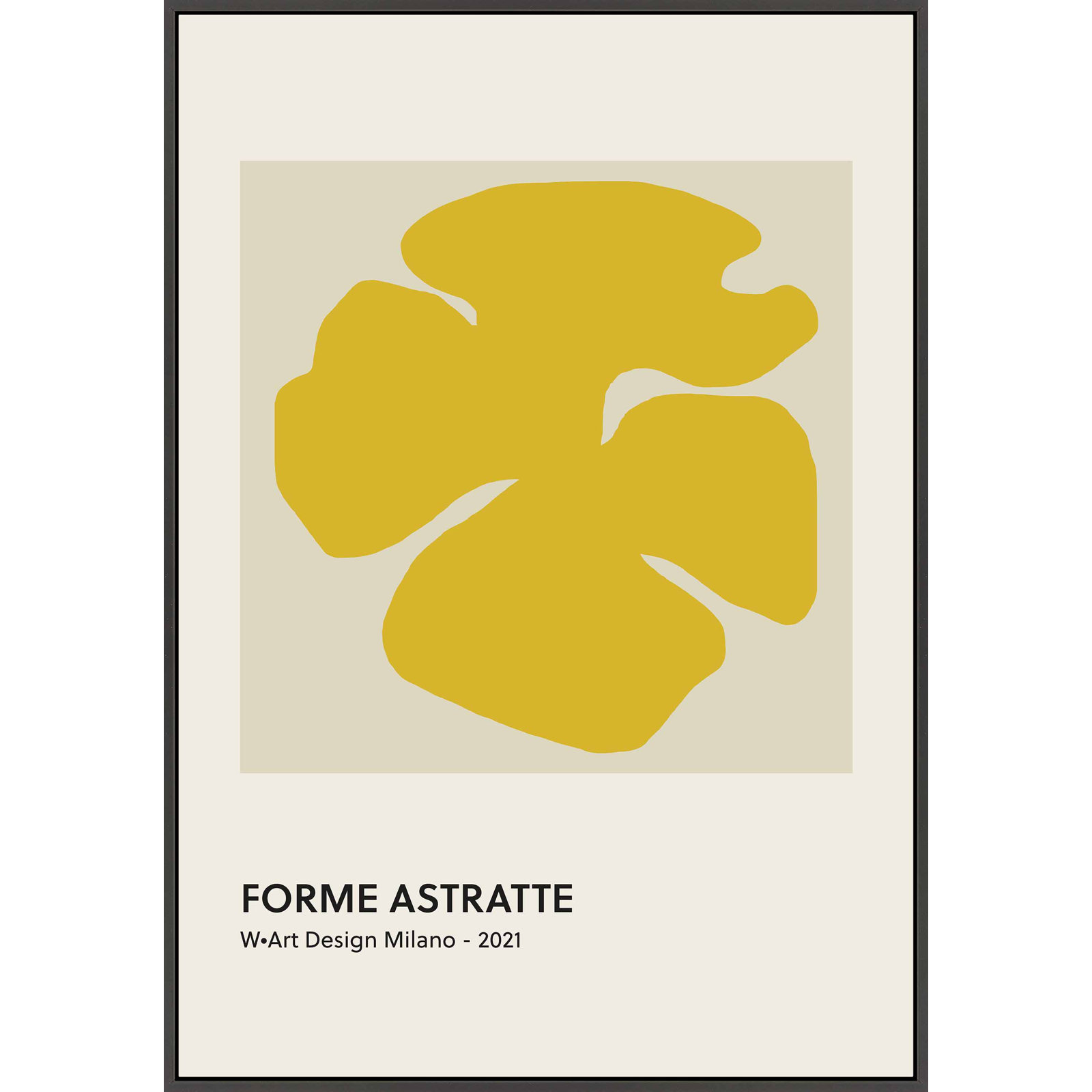 Forme Astratte Yellow by Romina Gadler, 20" H x 14" W x 1.25" D, Black Framed Canvas