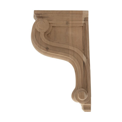 Corbeau en bois massif classique brut moyen 10-1 / 16 po x 2-1 / 8 po x 6-11 / 16 po