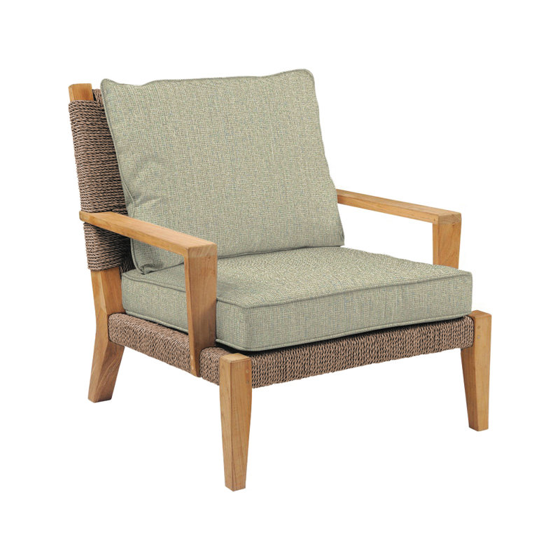 Hadley Outdoor Teak Lounge Chair, Demo Fog 4283, Hadley Hemp