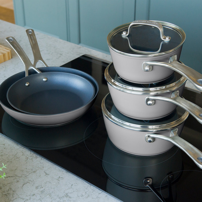 12.04L Aluminum Saucepan Set, Dark Grey