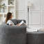 Canapés d'angle modernes à compression, méridienne gauche en chenille, canapé infonuagique pour la maison-86596749