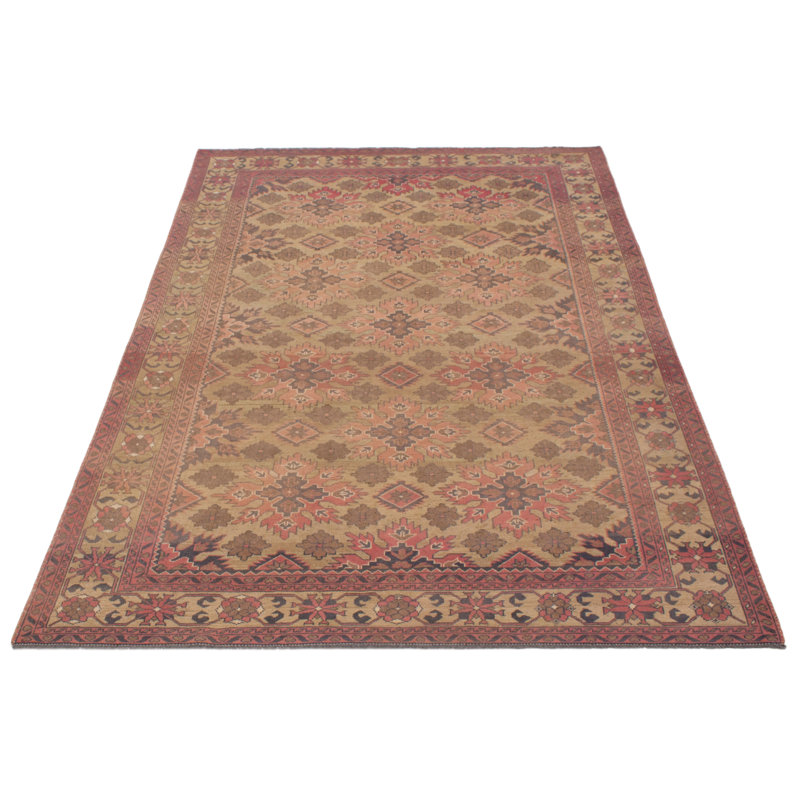 Tapis unique en laine de style années 1990 de 6 pi 2 po x 9 pi 6 po Aksh