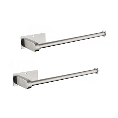 2 Pack Paper Towel Holder Wall Mount, Self-Adhesive Or Drilled Paper Towel Holder Under Cabinet,Suitable For Kitchen,Bathroom,Pantry