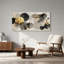 Art mural sur toile, cercles abstraits dorés et noirs-1704574138