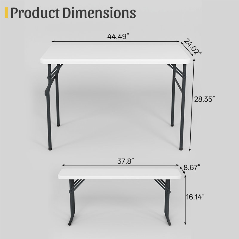 Picnic Table Set With 2 Benches