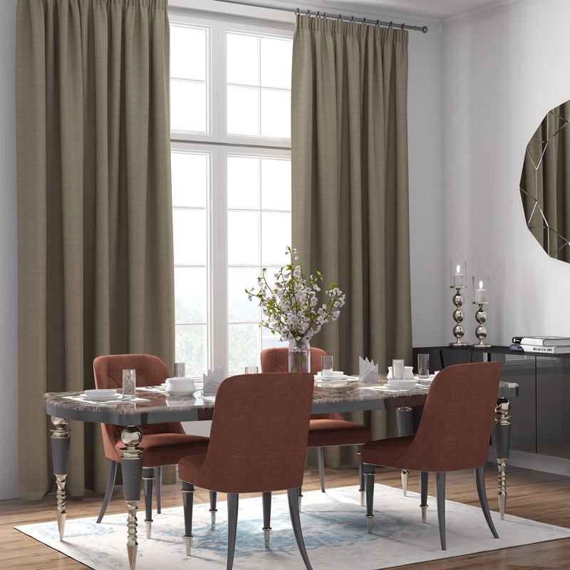 Babcock Room Darkening Curtain Pair, 168 W x 137 D cm, Rustic Brown