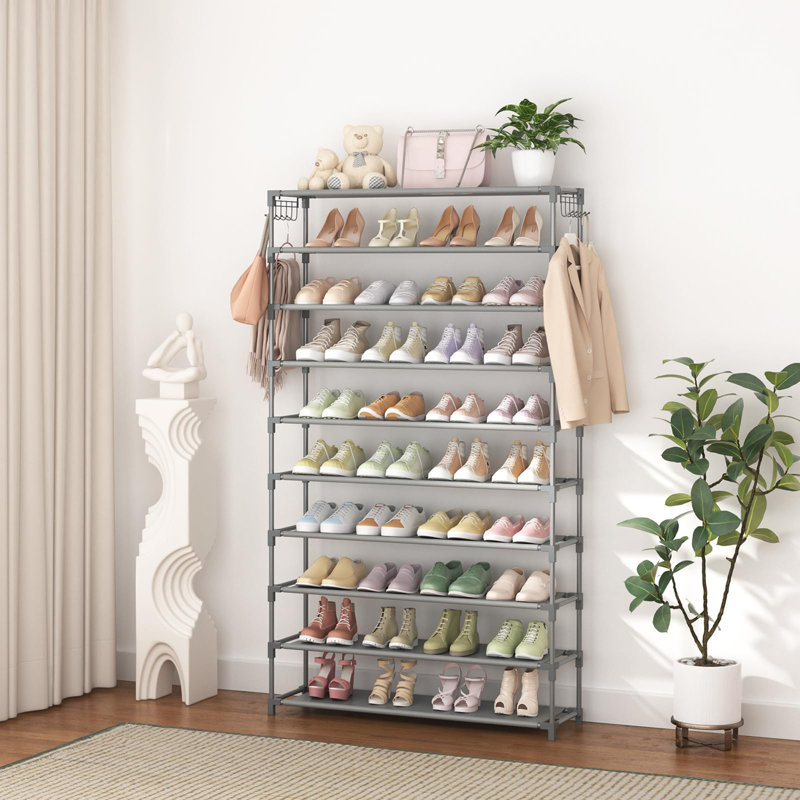 50 Pair Shoe Storage, Gray
