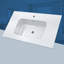 Dessus de meuble-lavabo à surface solide de 36 pouces avec lavabo intégré, comptoir mince de 0,56 po d'épaisseur, design moderne blanc éclatant, léger et facile à installer