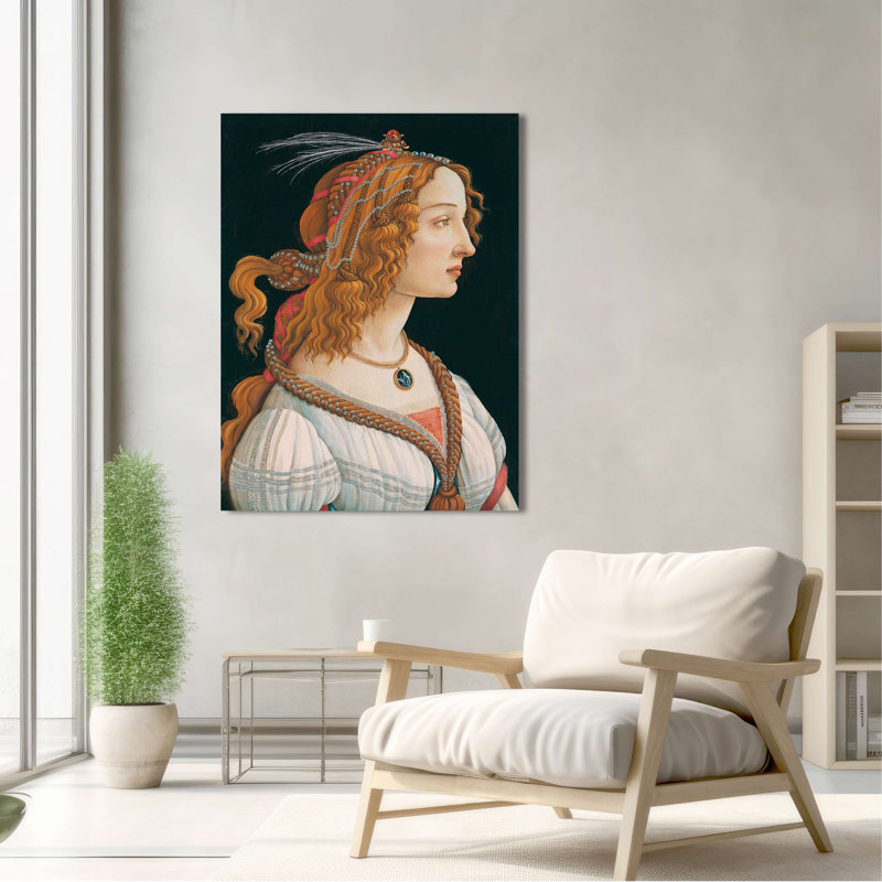 Wrapped Canvas Print: Sandro Botticelli, Portrait of a young woman as a nymph, 100cm H x 70cm W