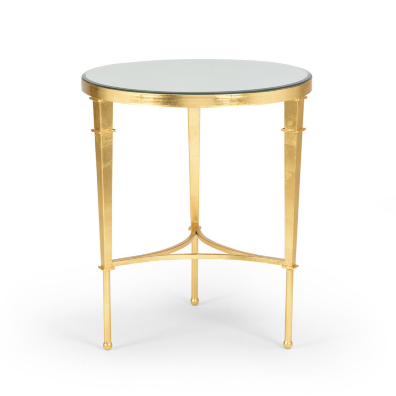 Regent Glass End Table, Gold