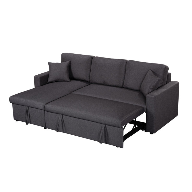 Canapé modulaire réversible en tissu de lin 82 po Modern Canapé