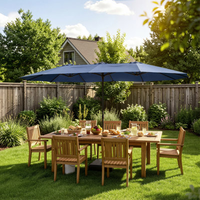 Parasol de patio rectangulaire de 15 pi avec système de brumisation