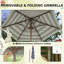 AIYAPLAY Kids Picnic Table with Removable Umbrella, Cushions, Navy Blue