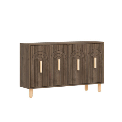 Modern Walnut Console Table, 47.2 x 29.0 x 11.6 inches | 100% Melamine Coated Particle Board, Thickness: 0.7 inches | Stylish Brown Finish, Geometric Design | Perfect for Entryway, Living Room & Hallway Decor