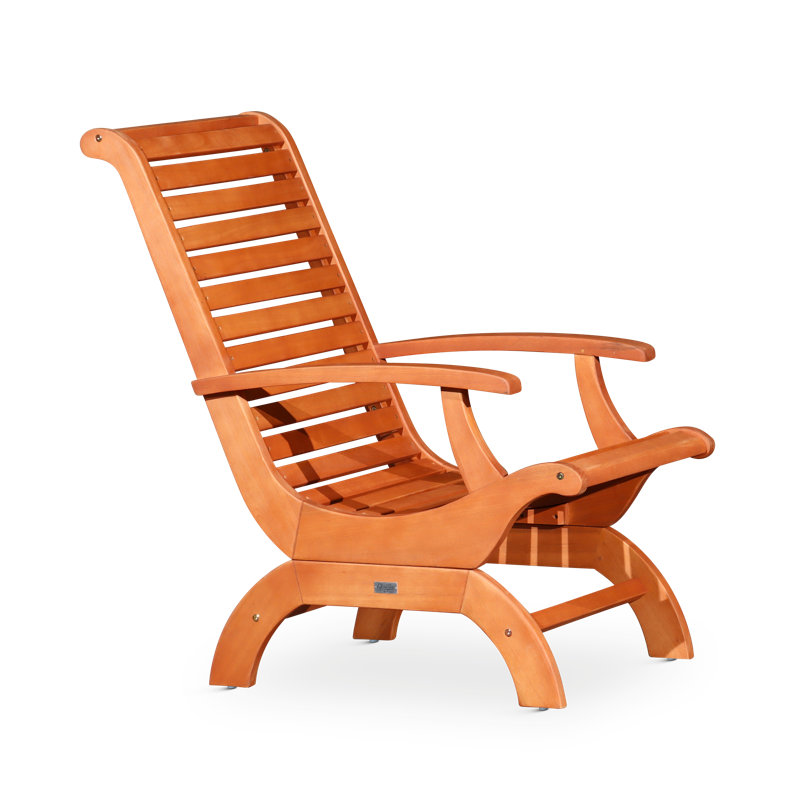 Lankheit Outdoor Lounge Chair, Natural Oil