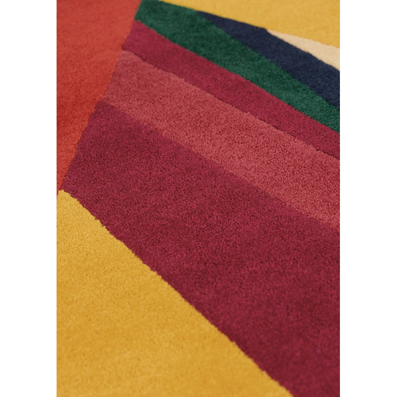 Ipanema Hand Tufted Wool Abstract Area Rug in Green/Red/Yellow, Rectangle 5'7" x 7'10"