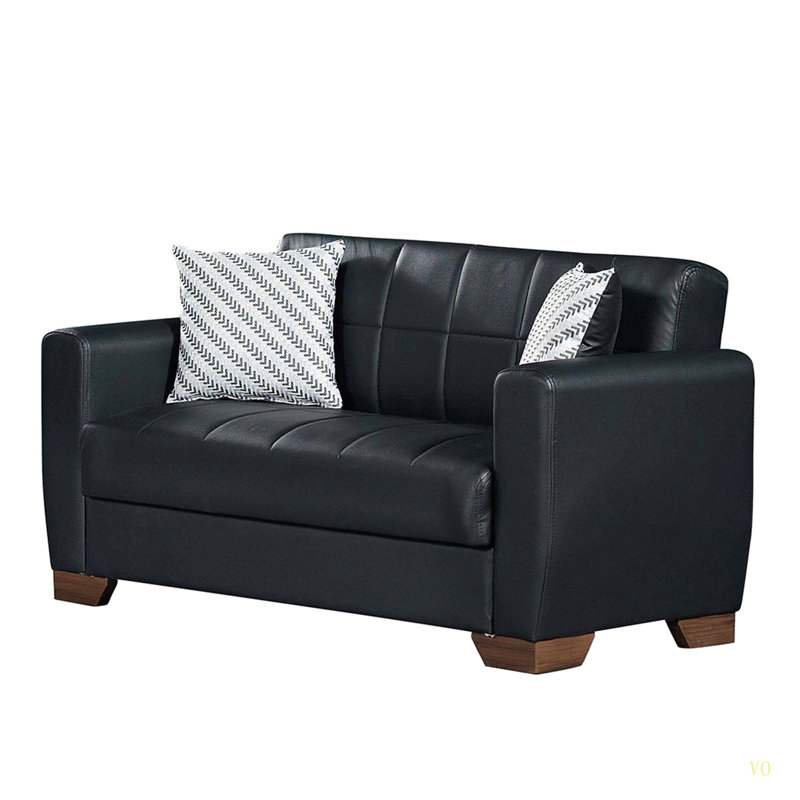 Causeuse convertible avec rangement Loveseat Sofa Collection, Noir