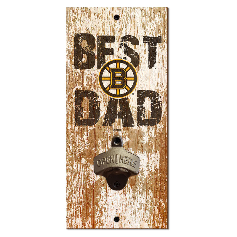 Gold Brass Stainless Steel Bottle Opener, Bruins