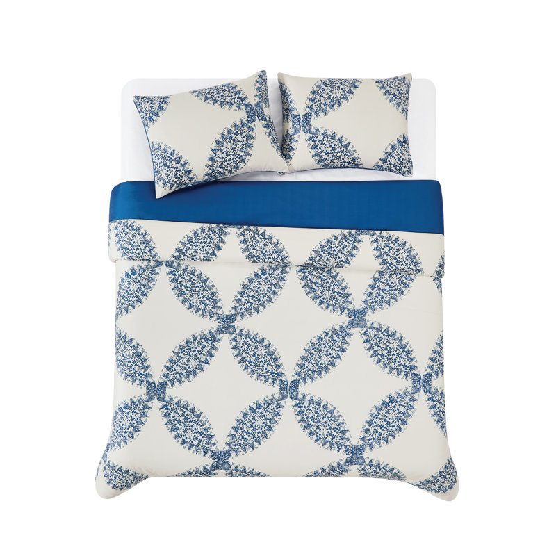 Plain Weave Geometric Shapes Duvet Cover, King Duvet Cover + 2 King Pillow Shams