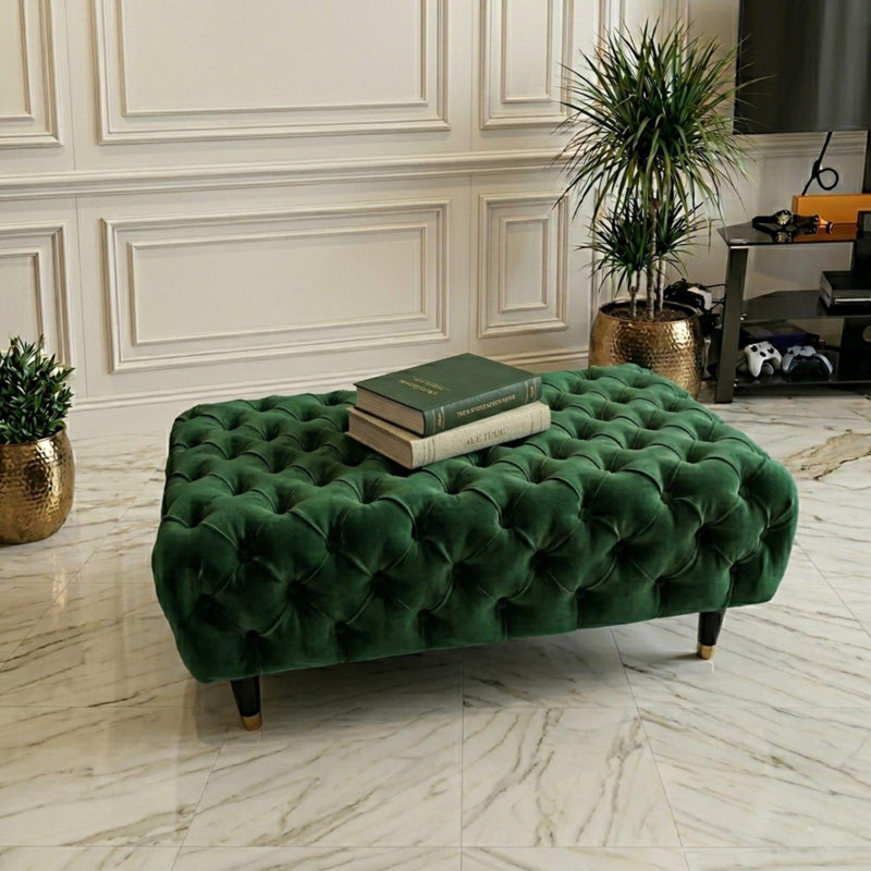 Particle Board / Chipboard Accent Stool, Teddy Boucle, Teal