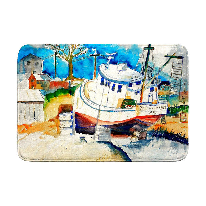 Betsy's Boat Bath Mat, Single - 24" L x 36" W