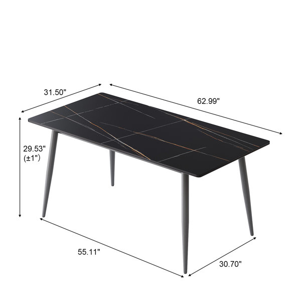 George Oliver Rectangular Dining Table In Modern Flair, Sintered Stone ...