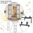 Metal and Tempered Glass Double Sliding Barn Door with Installation Hardware Kit, 2 Sets of Door-91084032