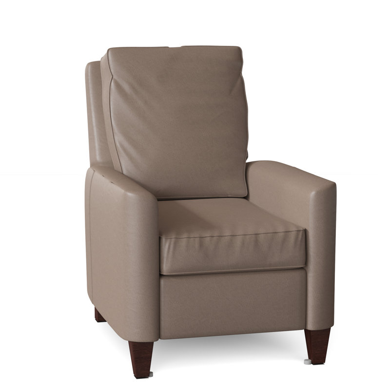Yorba Armchair, Power Button, Mahogany, Aline Light Gray Stonewash Genuine Leather