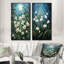 «White Snowdrops Field Pointillism», 2 pièces-596309543-596309546